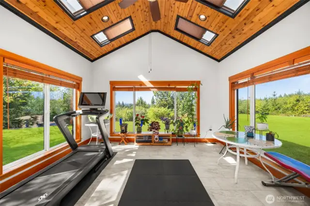 Sunroom off primary with covered patio access