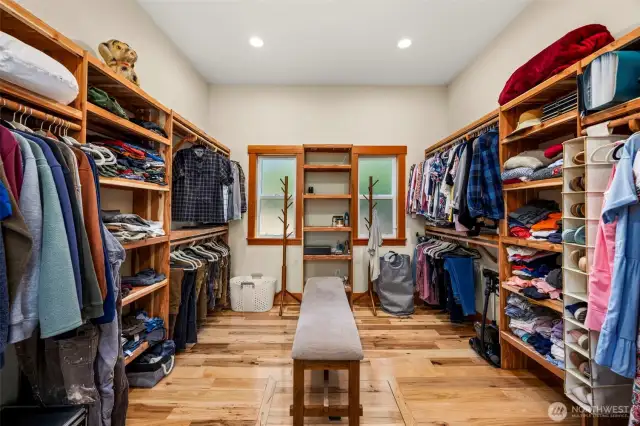 Extraordinary closet with custom cedar shelving