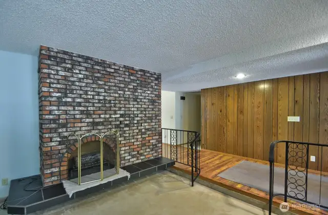 Living Room - Wood Burning Fireplace