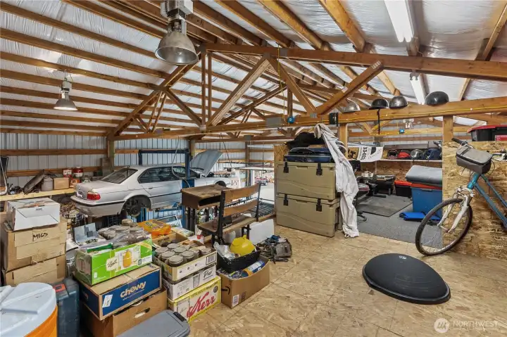 Loft inside the Shop. Great extra storage space.
