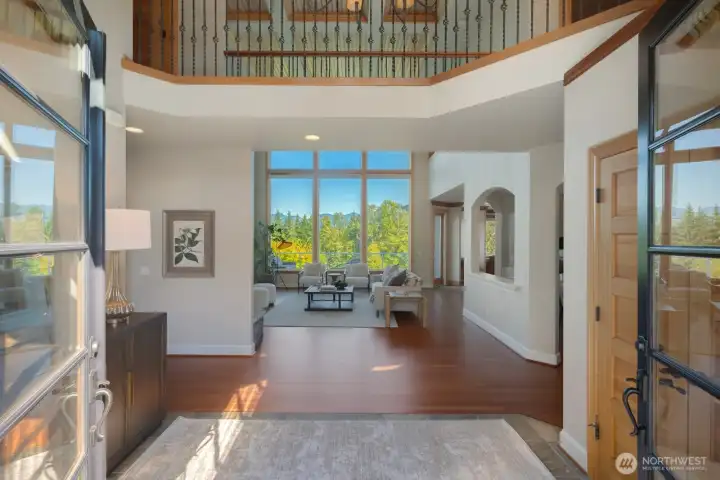 Grand entry welcomes guests and showcases the beautiful view