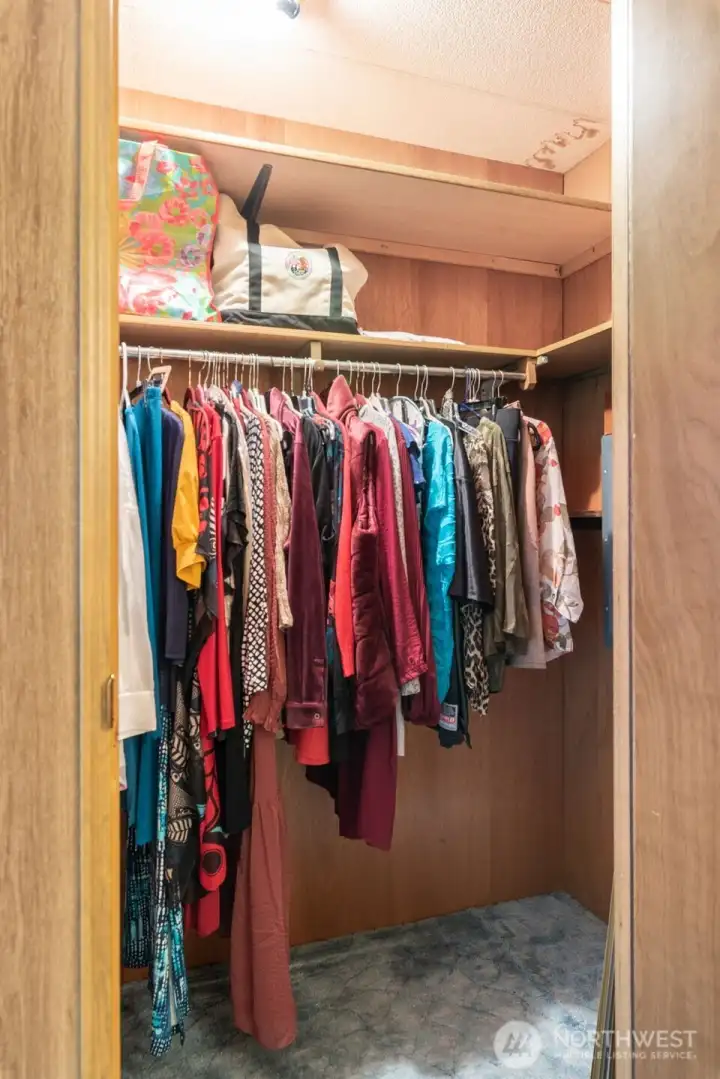 Generous walk-in closet provides excellent storage and easy organization for everyday essentials.