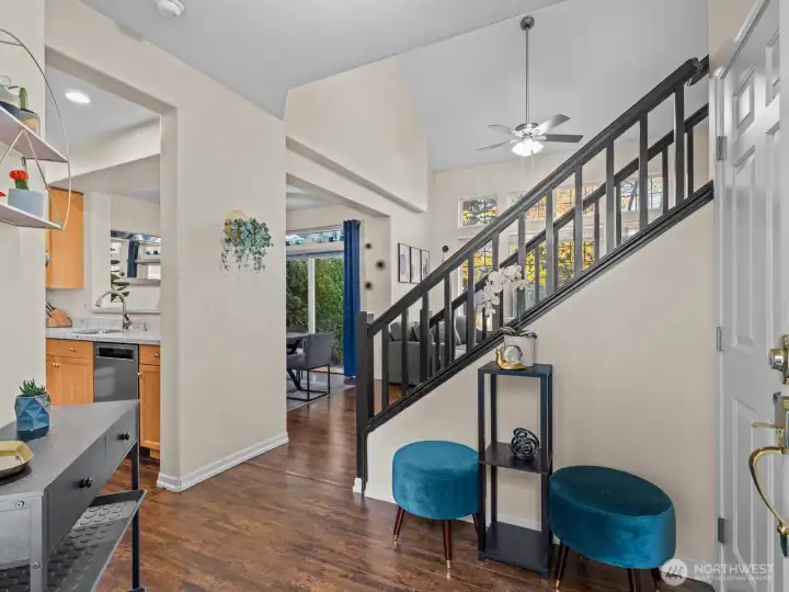 As you enter, rich floors greet you.