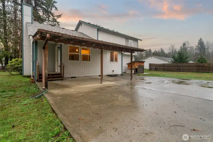 Lots of concreted space for whatever you need