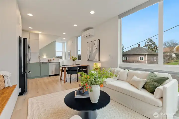 Space for a real dining table - layout is very livable.