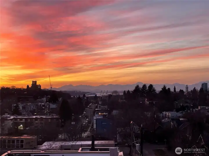 Seller snap of sunset from the roof deck.