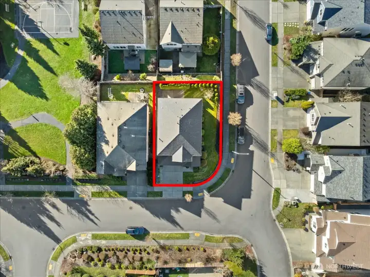 Estimated lot lines and park pictured