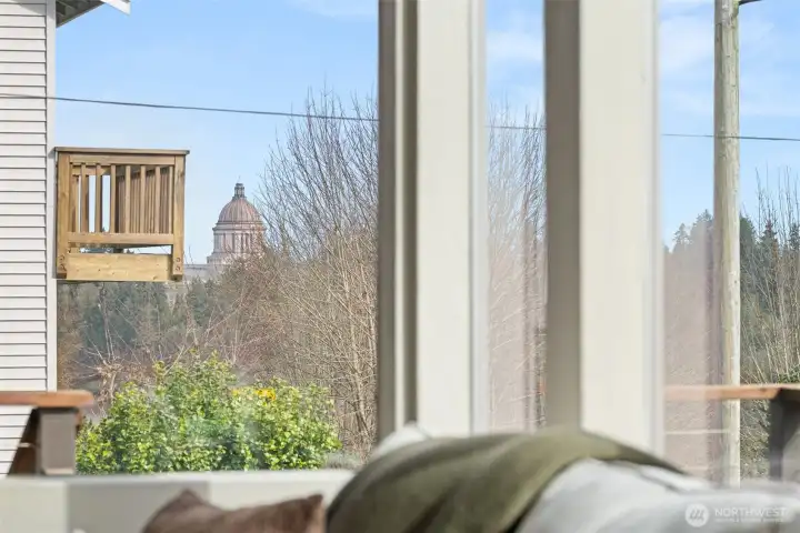 Views of capitol dome from the front deck and living room become even more spectacular in the evening when the dome is lit. This sought-after location also gives you a front row seat to Lakefair fireworks in the summer!