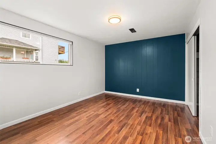 One of 2 lower level bedrooms.