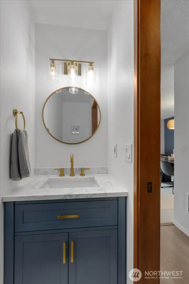 Updated 1/2 bath, on lower level.