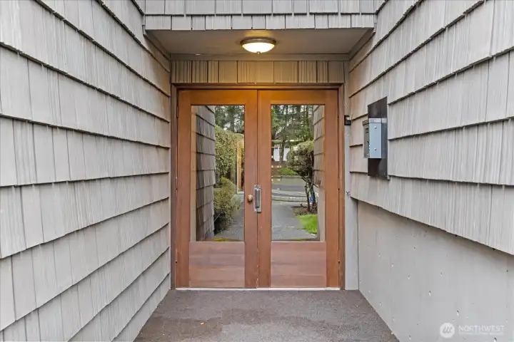 Secure door to inside access to units.