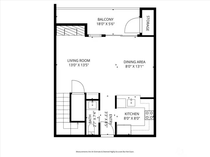 First floor with dimensions.