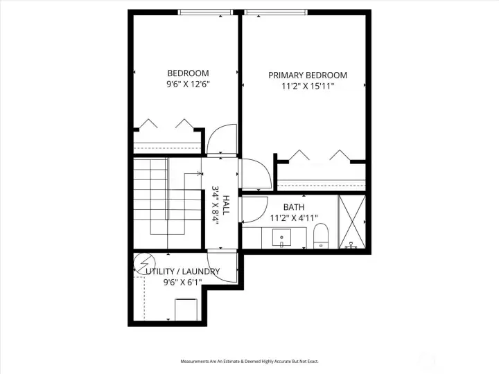 Second floor with dimensions.