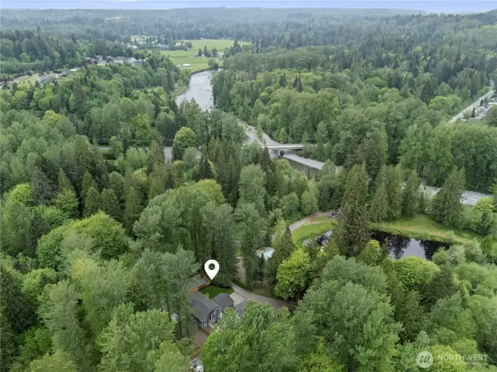 Well out of the flood zone, but close enough to play in or explore the river nearby on those hot summer days! Well out of the flood zone, but close enough to play in or explore the river nearby on those hot summer days!