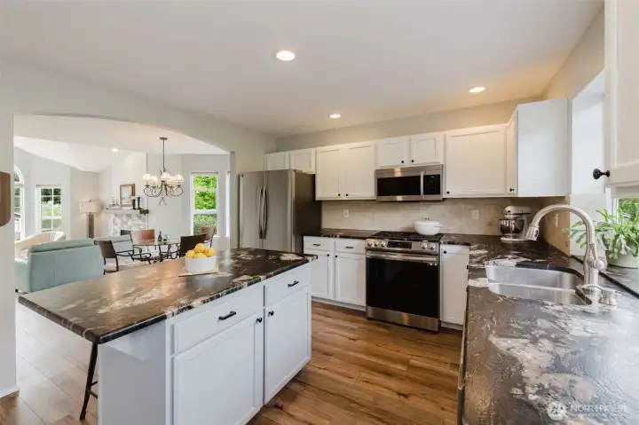 Classy kitchen with leathered granite