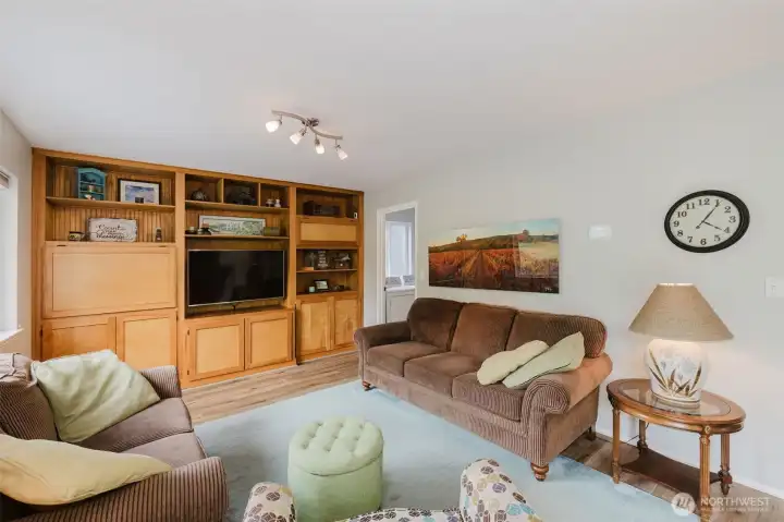 Family room looking into laundry room