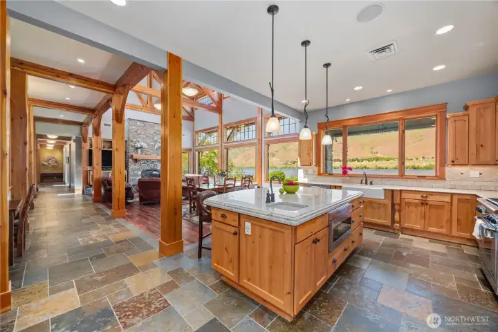 Granite Covered Island with Seating