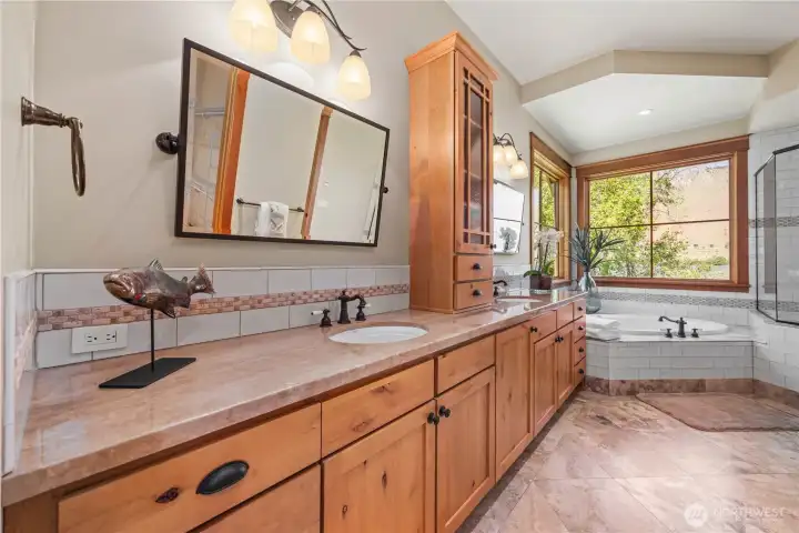 Dual Vanities and Custom Designed Shower
