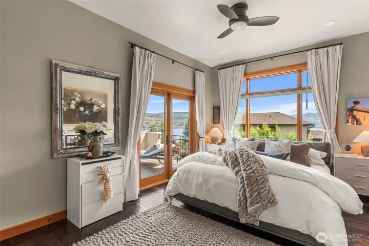 Elegant primary suite designed for relaxation, comfort, and unforgettable views