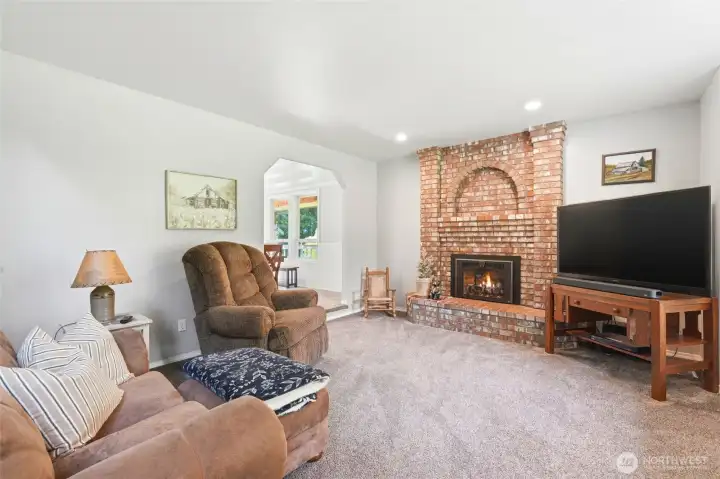 Cozy fireplace in living room Cozy fireplace in living room