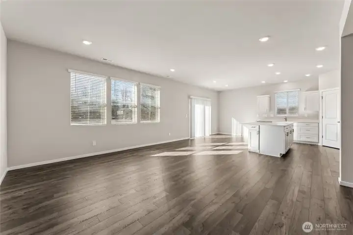 Large great room with lots of natural light
