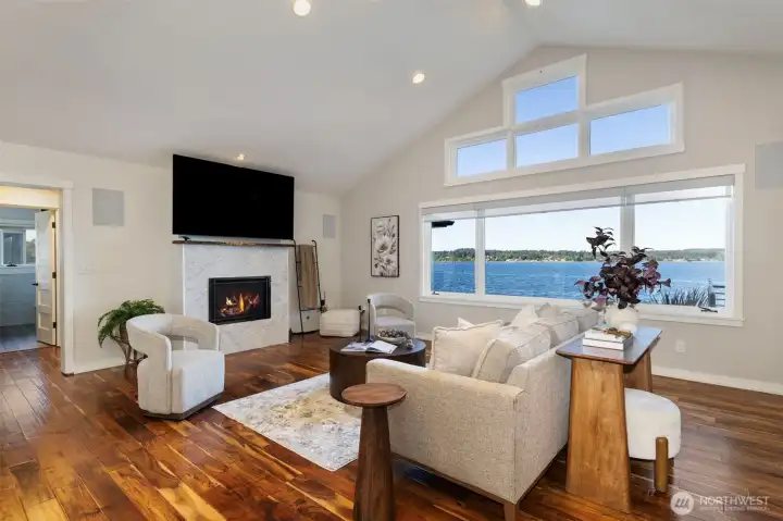 Enjoy a cozy fireplace as you gaze out to your view!