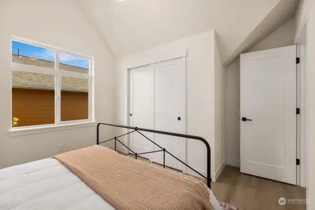 Cozy, yet spacious, primary can fit a king sized bed!
