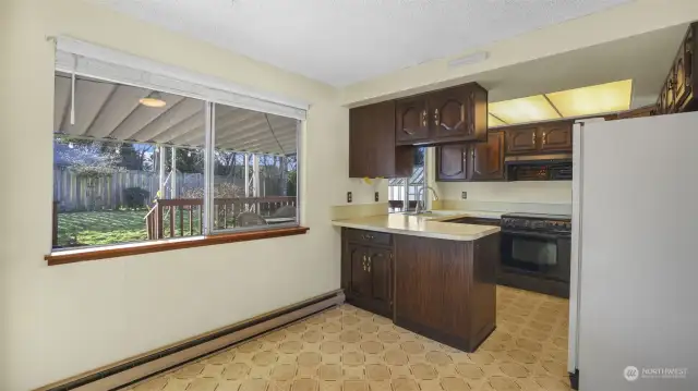 Dining area next to kitchen.