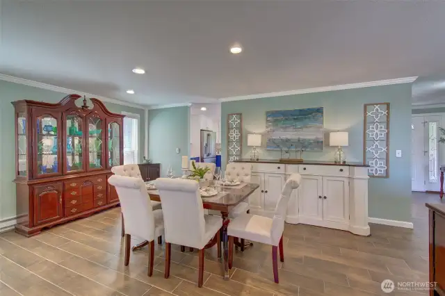 Dining area with plenty of room for a china hutch and buffet.