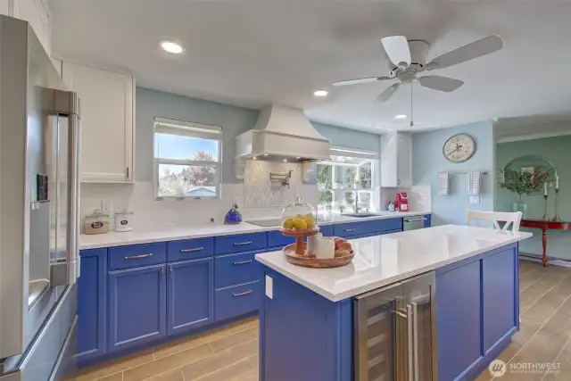 When you enter this home, the kitchen is located to the right.