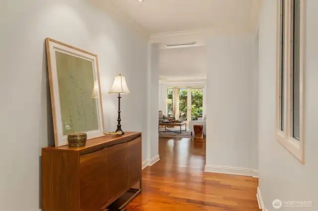 Rich warm woods greet you in the spacious foyer.