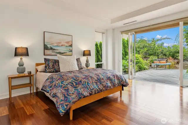 Beautiful Primary Suite with access to another portion of the huge private patio.