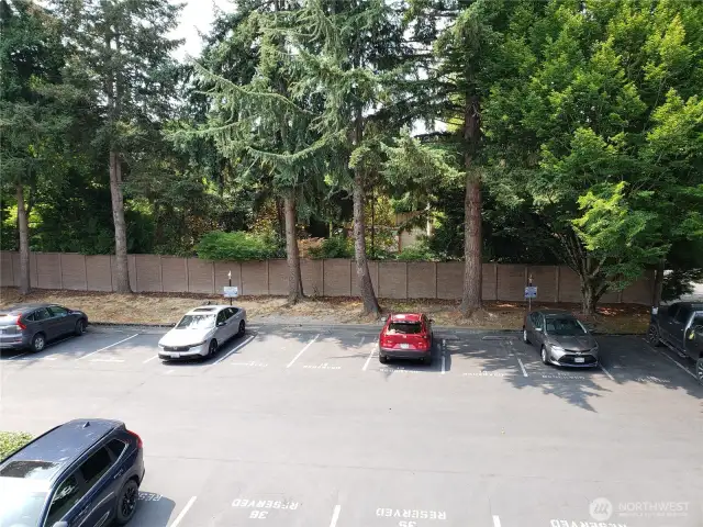 Pkg. lot overlook from  bedroom