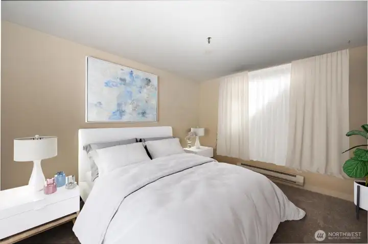 The primary bedroom (virtually staged)