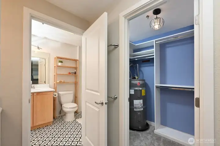 The primary bedroom also enjoys a walk-in closet.