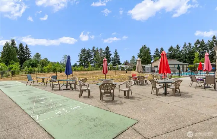 Shuffleboard behind the park's clubhouse