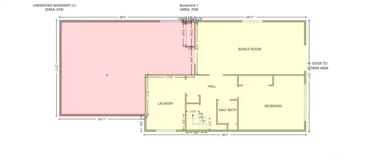 Basement Area - approx SF