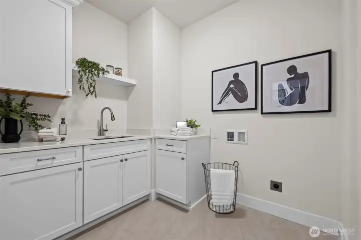2nd floor laundry room with sink