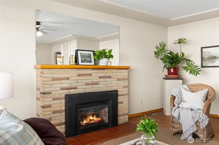 Fireplace upgraded to gas