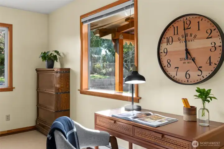 Office space/den has access to backyard