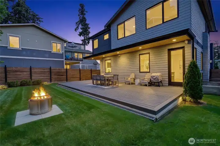 Fenced backyard