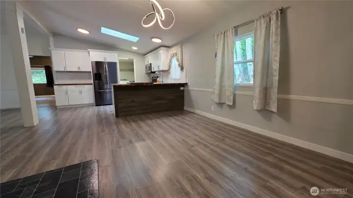 Spacious dining room or family room open to the kitchen