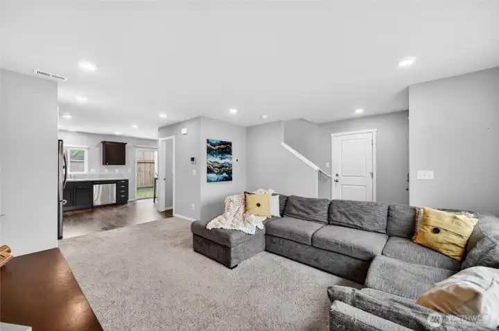 Quintessential open floor plan is an entertainer’s dream.