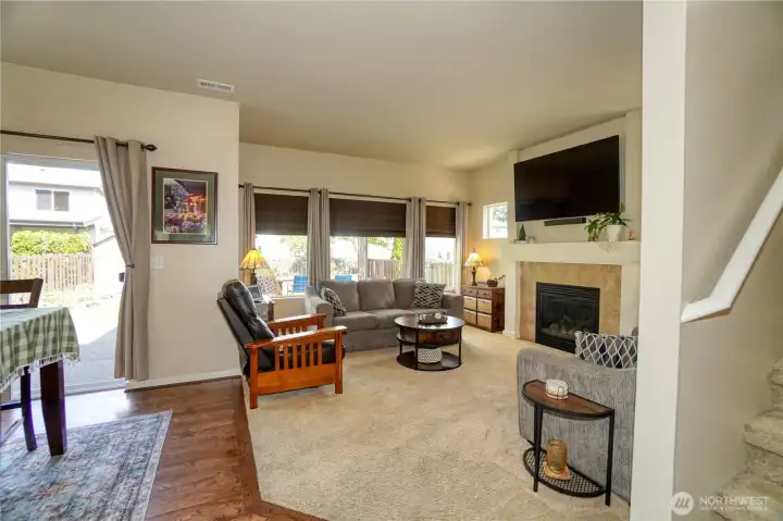 Living room with fireplace