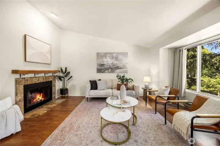 Welcome to this peaceful Ridgebrook top floor condo! The fireplace creates a natural gathering place at the heart of the home.