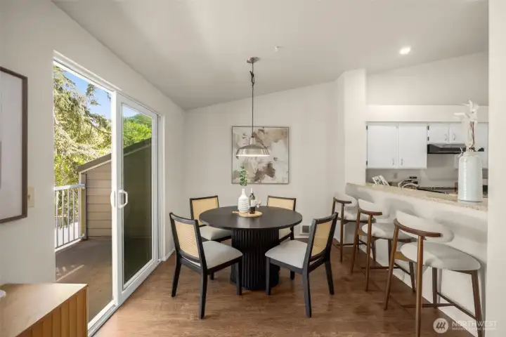 The open layout flows effortlessly from the living room to the dining area and balcony, making the space feel connected and easy to enjoy.