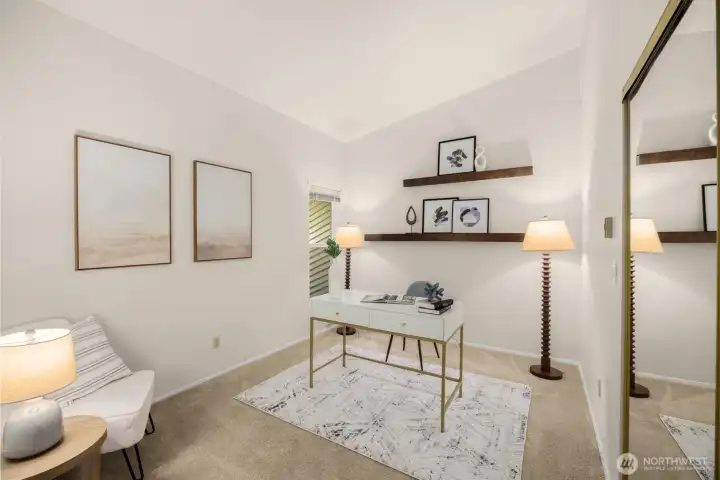 A versatile third bedroom ready for guests, work-from-home days, hobbies, or everyday living.