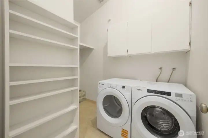 Plenty of space for storage in the laundry room!