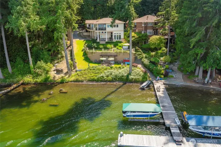 Boat lift and shared dock