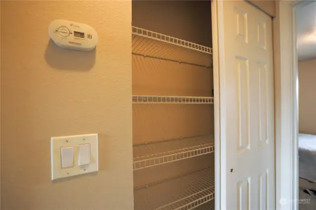 There is two closets in the hallway for your storage needs.